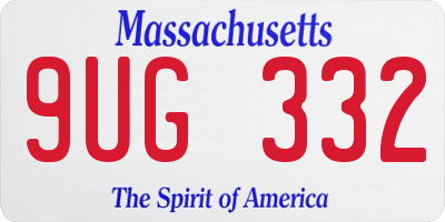 MA license plate 9UG332