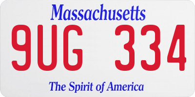 MA license plate 9UG334