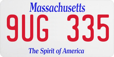 MA license plate 9UG335