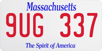 MA license plate 9UG337