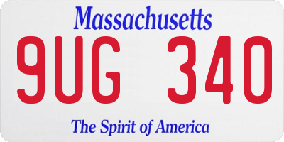 MA license plate 9UG340