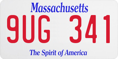 MA license plate 9UG341