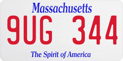 MA license plate 9UG344