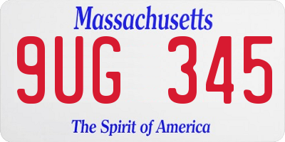 MA license plate 9UG345
