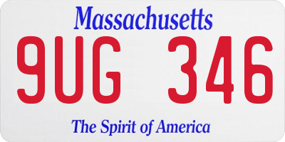 MA license plate 9UG346