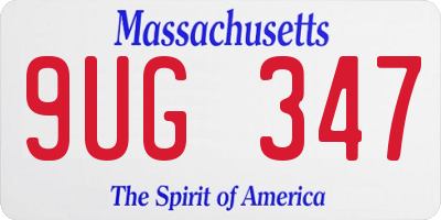MA license plate 9UG347