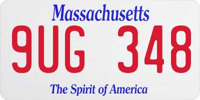 MA license plate 9UG348