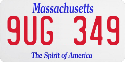 MA license plate 9UG349