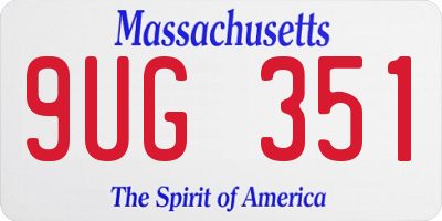 MA license plate 9UG351