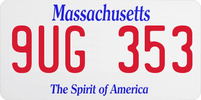 MA license plate 9UG353