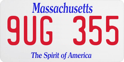 MA license plate 9UG355