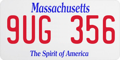 MA license plate 9UG356