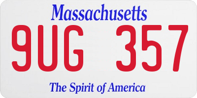 MA license plate 9UG357
