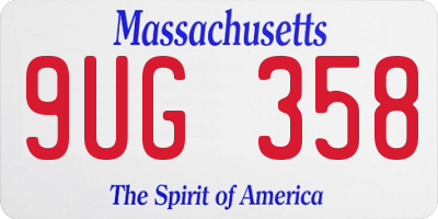 MA license plate 9UG358