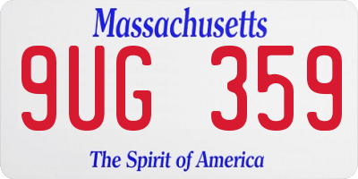 MA license plate 9UG359