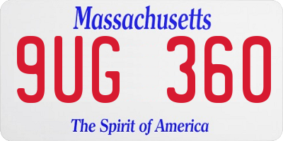 MA license plate 9UG360