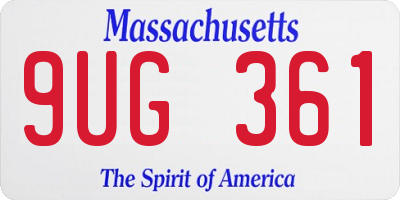 MA license plate 9UG361