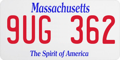 MA license plate 9UG362
