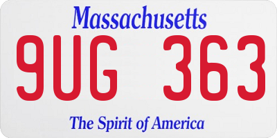MA license plate 9UG363