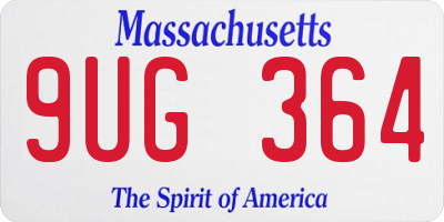 MA license plate 9UG364
