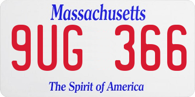 MA license plate 9UG366