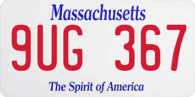 MA license plate 9UG367