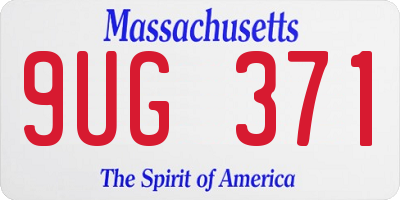 MA license plate 9UG371