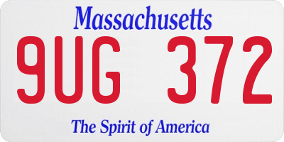 MA license plate 9UG372