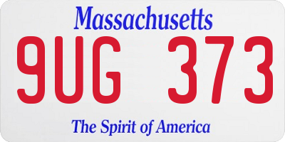 MA license plate 9UG373