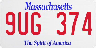 MA license plate 9UG374