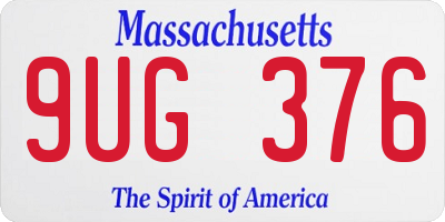 MA license plate 9UG376