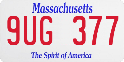 MA license plate 9UG377
