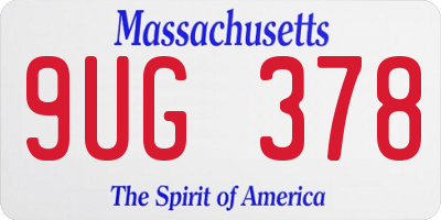 MA license plate 9UG378