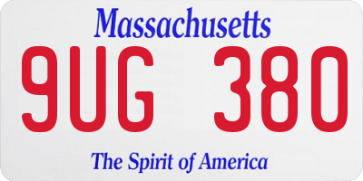 MA license plate 9UG380