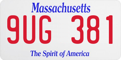 MA license plate 9UG381