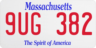 MA license plate 9UG382