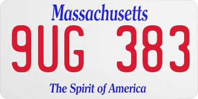 MA license plate 9UG383