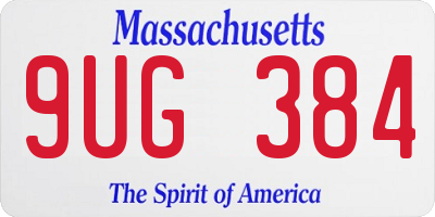 MA license plate 9UG384
