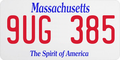 MA license plate 9UG385