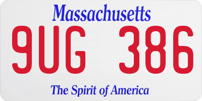 MA license plate 9UG386