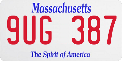 MA license plate 9UG387