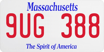 MA license plate 9UG388