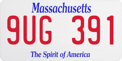 MA license plate 9UG391