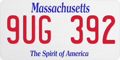 MA license plate 9UG392