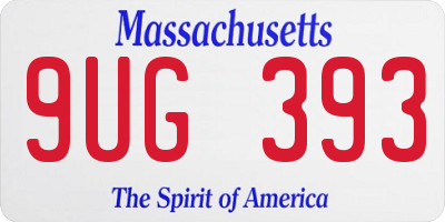 MA license plate 9UG393
