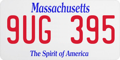 MA license plate 9UG395