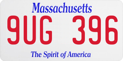 MA license plate 9UG396