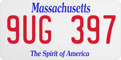 MA license plate 9UG397
