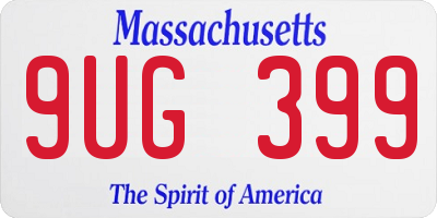 MA license plate 9UG399