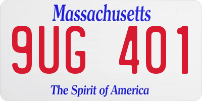 MA license plate 9UG401
